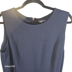 Tommy Hilfiger Navy Blue Sleeveless Jumpsuit Belted‎ Gold Accents Career